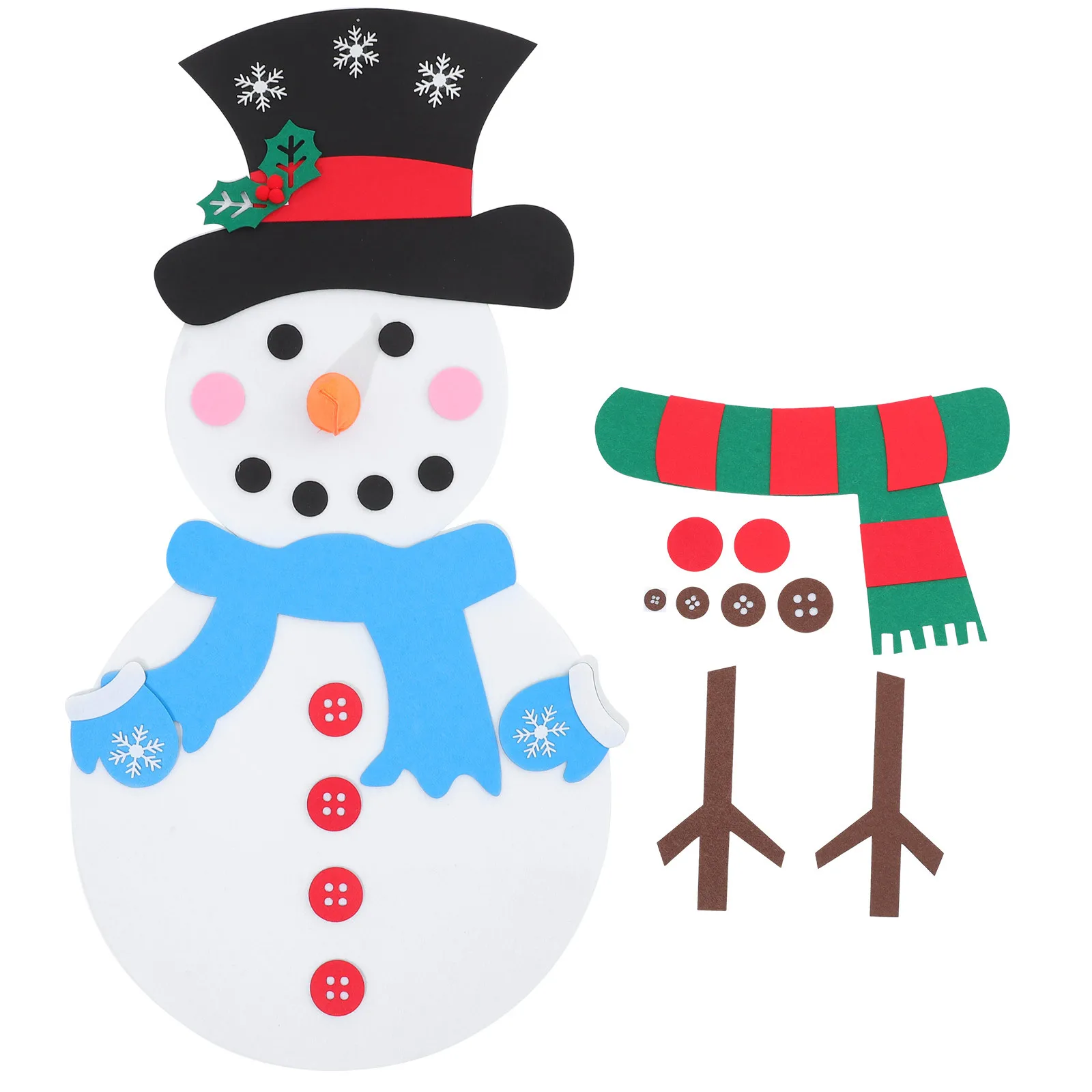 

1 set 1 Set Diy Felt Xmas Snowman Wall Hanging Decoration Craft Kit Christmas Party Supplies Festival Home Ornament Pendant