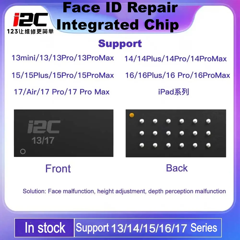 

I2C Dot Matrix Chip IC Face ID Repair Projector For Iphone 12 13 14 15 16 17 Pro MAX/Plus/ iPad Pro 11 Series Burning IC Replace