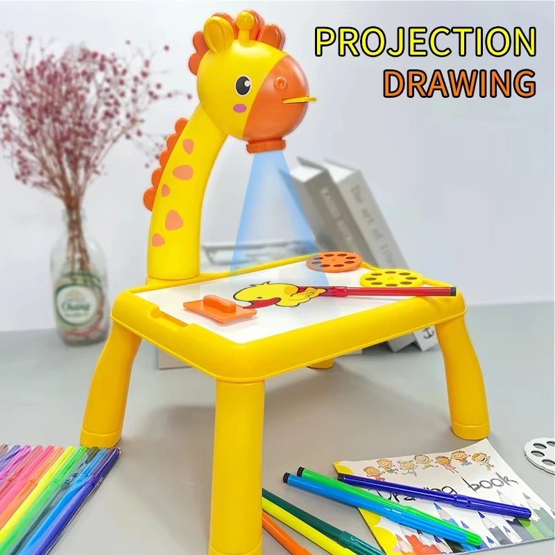 LED Projector Drawing Table for Kids, Multifunctional Art Desk with Tracing Projection, Educational Gift for Boys Girls