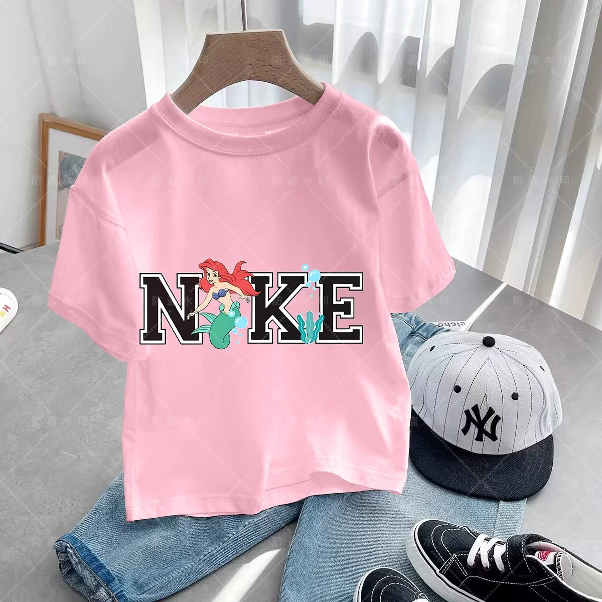 2024 Fashion Little Mermaid Ariel Princess Children's Clothing Multi-colored T-shirts Casual Summer baby girls Cute T-shirts