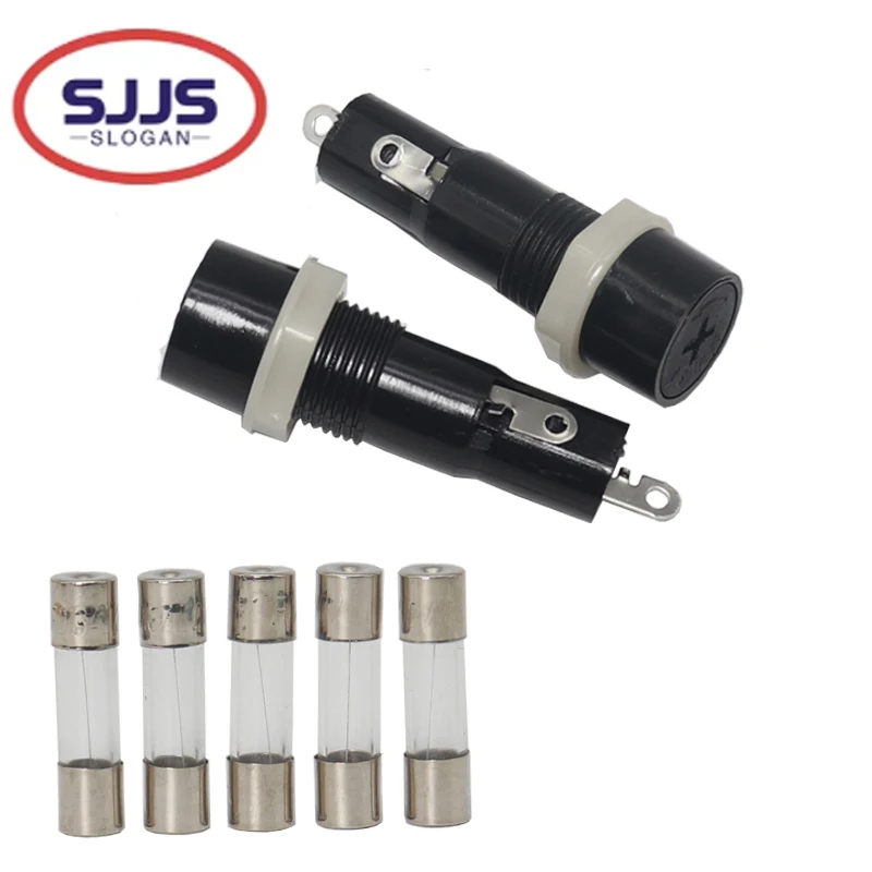 【3-1PCS】SCI R3-9 Panel Mount Chassis Fuse Holder For 6x30mm Glass Fuses 15A 250V 6*30 Holder Fuses 1A 2A 3A 5A 10A 15A -30A