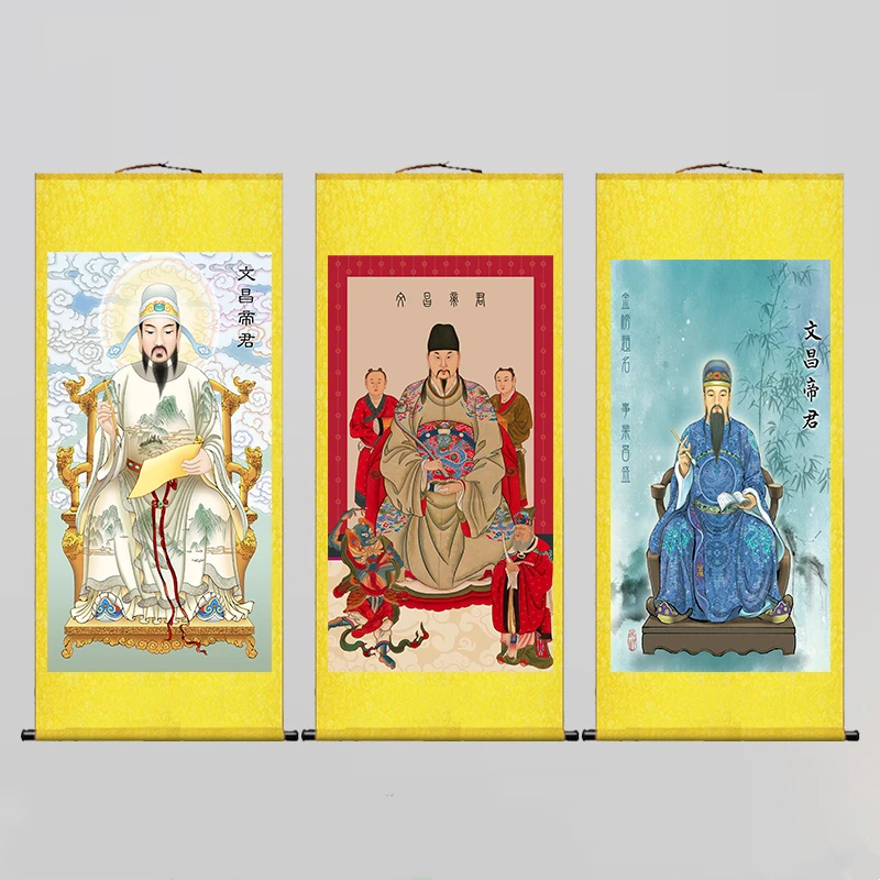 Wenchang Emperor, Xingjun portrait hanging painting, Wenqu Star, living room, study corridor decoration scroll painting