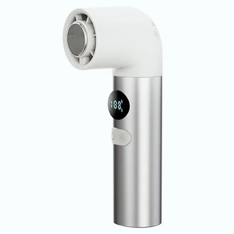 

ABUD-Mini Handheld Fan Ultra High Speed Cold Bend Tube Design 100 Speeds With Digital Display Rechargeable Portable Fan Mute