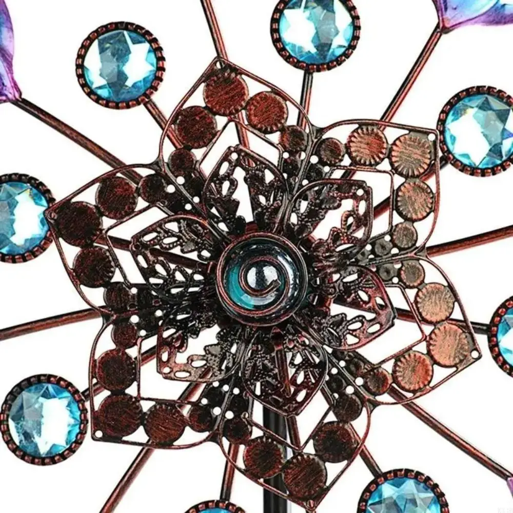 

Пейзажное художественное украшение, вращающиеся ветрокол, вращающийся вращатель, съемная прочная металлическая ветряная мельница, железная художественная цветочная вертушка, вилла