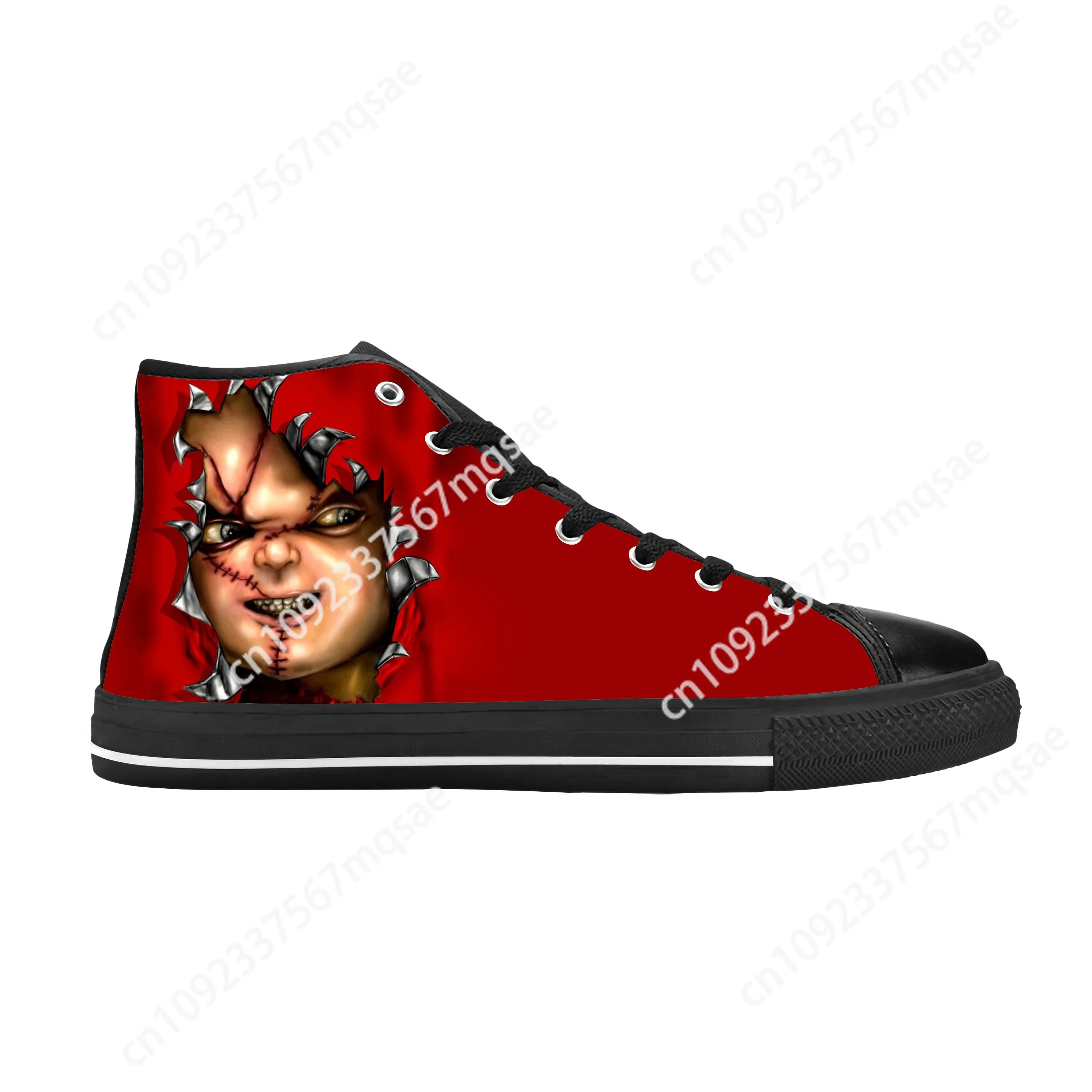 Horror Movie Childs Play Chucky Halloween Gothic Casual Cloth Shoes High Top Comfortable Breathable 3D Print Men Women Sneakers