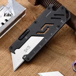 Cuchillo de utilidad de hoja SK5 de alta calidad, mango de aluminio aeronáutico EDC, multiherramienta para exteriores, cortador afilado de papel, cuchillo utilitario