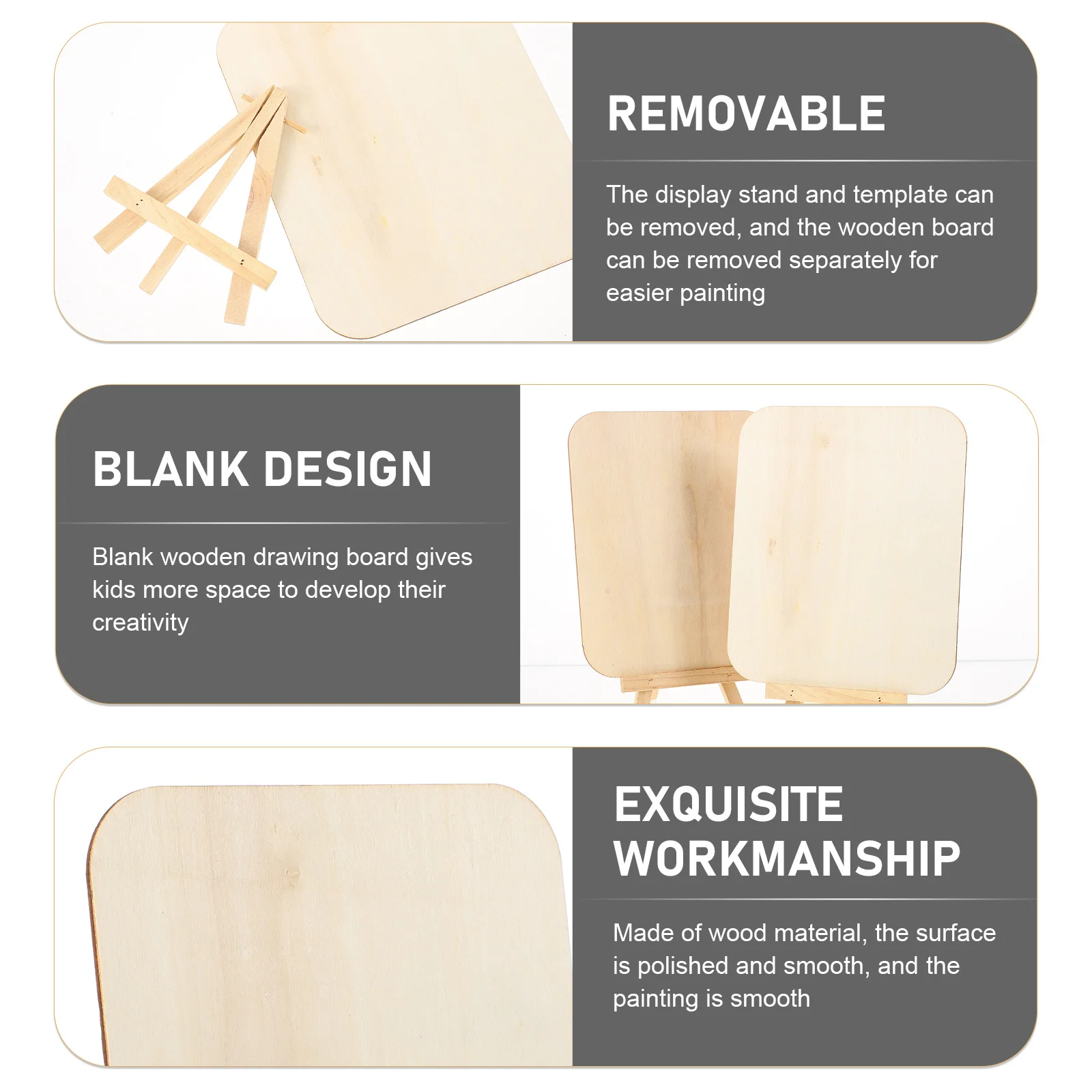 5 مجموعات من لوحات الرسم اليدوية للأطفال من الخشب الطبيعي لوحات الرسم الفارغة للتعرف على الألوان ممارسة الكتابة على الجدران من فئة الفن