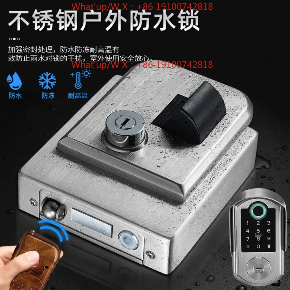 Waterproof double-sided fingerprint lock villa hollow door old-fashioned iron door lock rainproof password lock