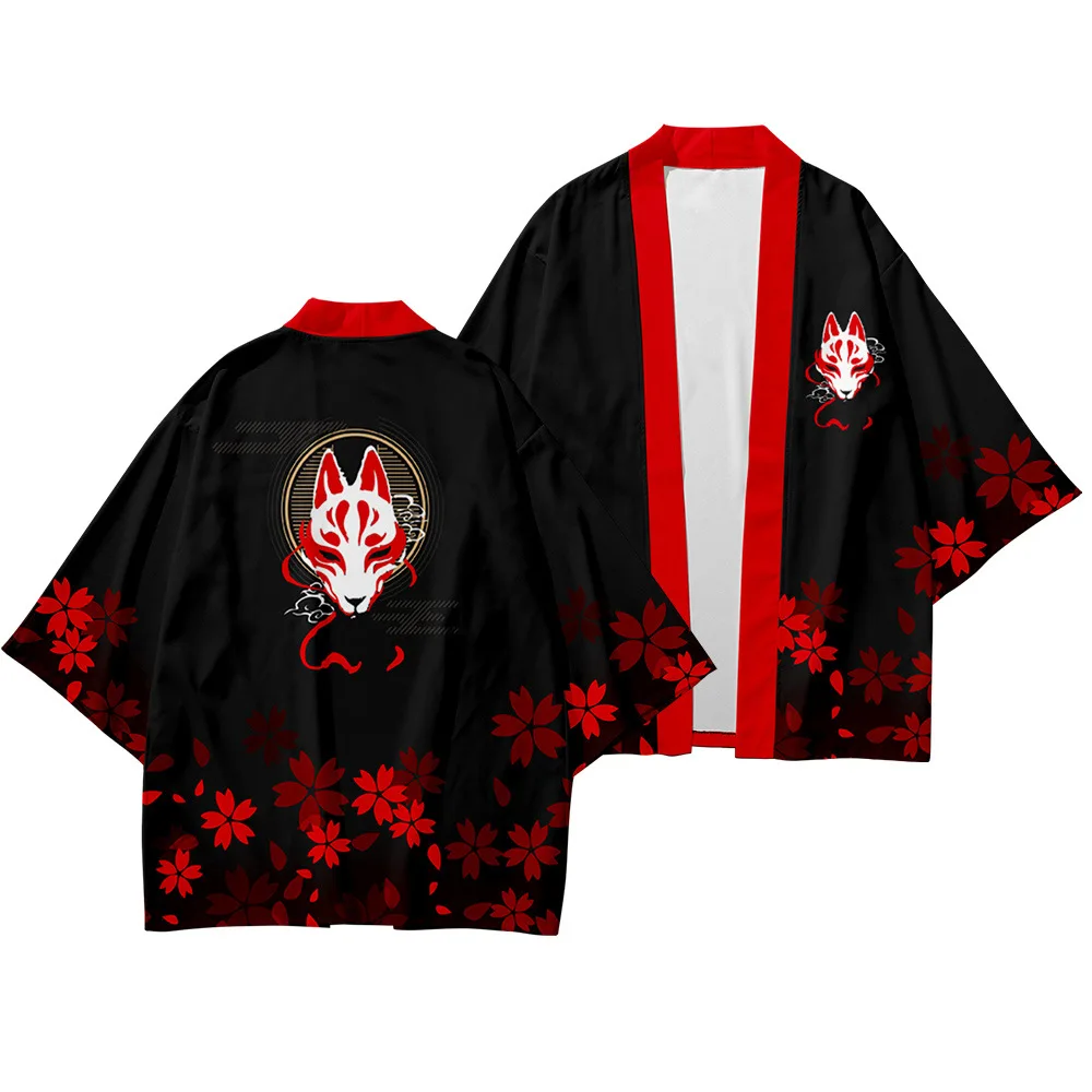 2026 Kimono Japanese Clothing Boys Girls Dragon Printed Kimono Haori Cardigan Jacket Children Beach Wear Cloak