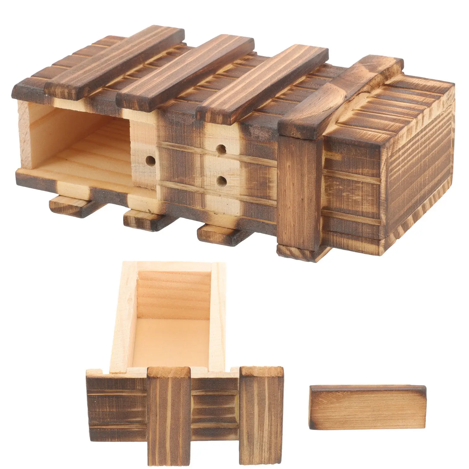 Wooden Hidden Storage Container for Cash Jewelry Keys Pills Discreet Decorative Small Safe Holder Portable