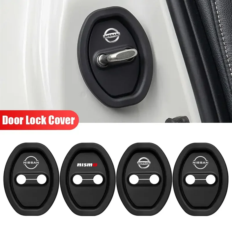 Car Silicone Door Lock Protective Cover Anti-Collision Shock Absorbing Pad For Nissan Qashqai Pulsar Sentra Altima Patrol nismo