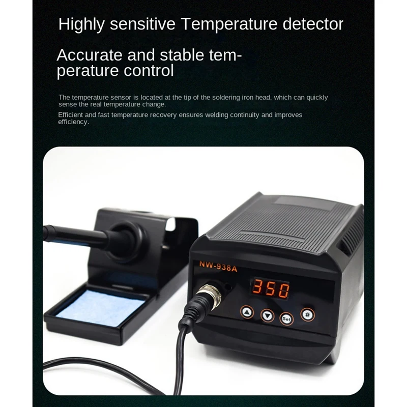 Estación de soldadura de alta frecuencia, soldador eléctrico, temperatura ajustable, NW938A
