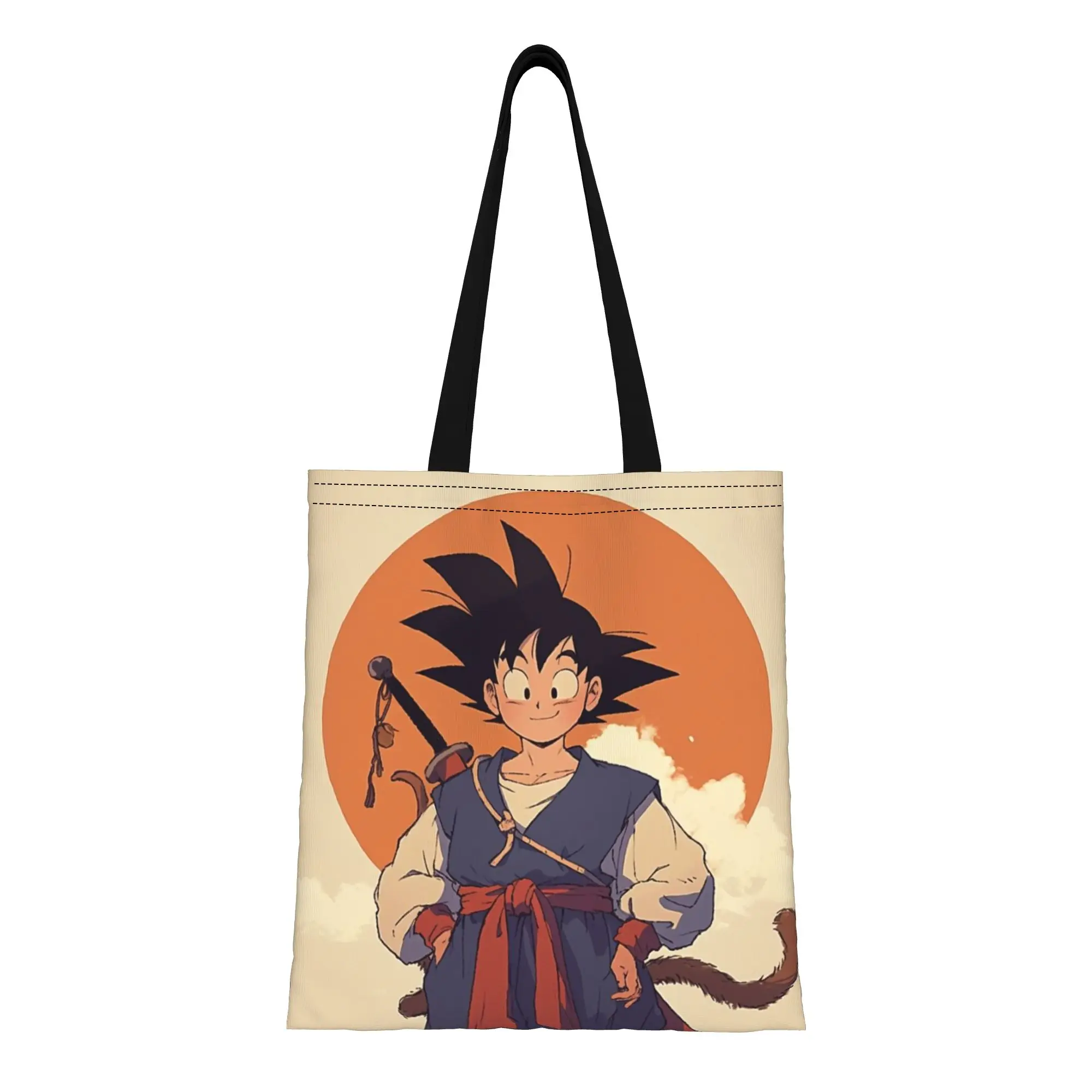 

Back to school season Son Goku (35) Dragon Ball Canvas Tote Bag Perfect for Travel Women's Top-Handle Bags
