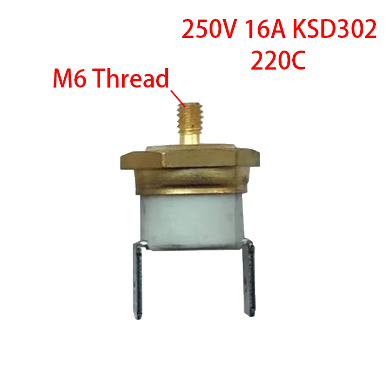 SNDHEATER Customized KSD302 Temperature Switch M6 Thread 250V 16A 220C Normal Closed 35pcs