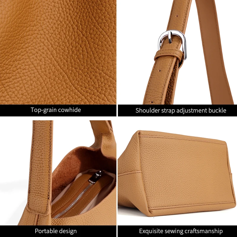 Women's Soft genuine Leather Underarm Bag Female Retro Popular Real Cowhide Shoulder Bag Ladies Fashion Luxury Designer Handbags