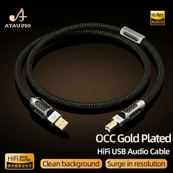 ATAUDIO HiFi  USB OCC Gold Plating Audio Cable DAC USB Type A to B Cable Type A-C C-B C-C for Phone DAC Sound Card
