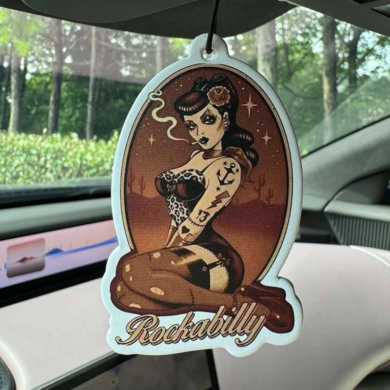80S, Retro Style, Girl Poster, Country Rock Music, Bahamas Sea Breeze Scent (Romantic Scent, Unisex Car Perfume and Non-Toxic Air Freshener) |   Natural Essential Oils and Aromatherapy Scent Tablets (Noroili/Grapefruit/Cedar) |   Hanging Type and Dual-Purpose with Vent Clip |   Long-Lasting Fragrance for 60-90 Days |   Deodorize and Purify the Air |   Suitable for Use in Cars, Homes, Wardrobes, and Bathrooms. |   Cartoon