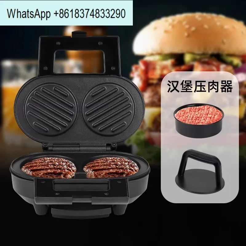 Mini waffle maker, meat patty maker, hamburger maker, breakfast maker; home-use grilling steak and egg maker.