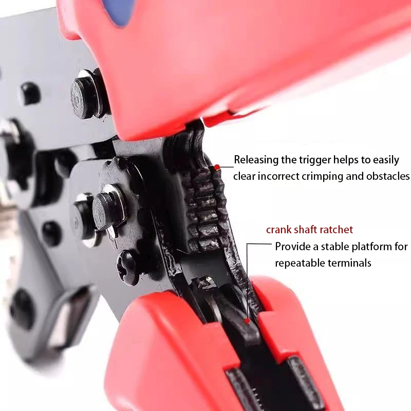 Sn-58B Ratchet-Type Spring-Loaded Dupont Automotive Wire Harness Terminal Crimping Pliers Cold-Pressed Terminal Power Terminal Electrician Multi-Function