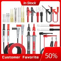 Top Sale P1308D 25PCS Multimeter Silicone Test Lead Kit With Replaceable Needle Spanner Alligator Clip 4Mm Banana Plug