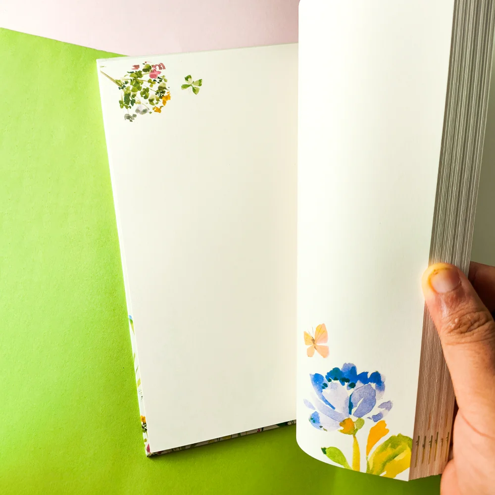 Bloc de notas de dibujo de flores, cuaderno de bocetos, papel grueso, suministros escolares de plomo de color profesional, papelería