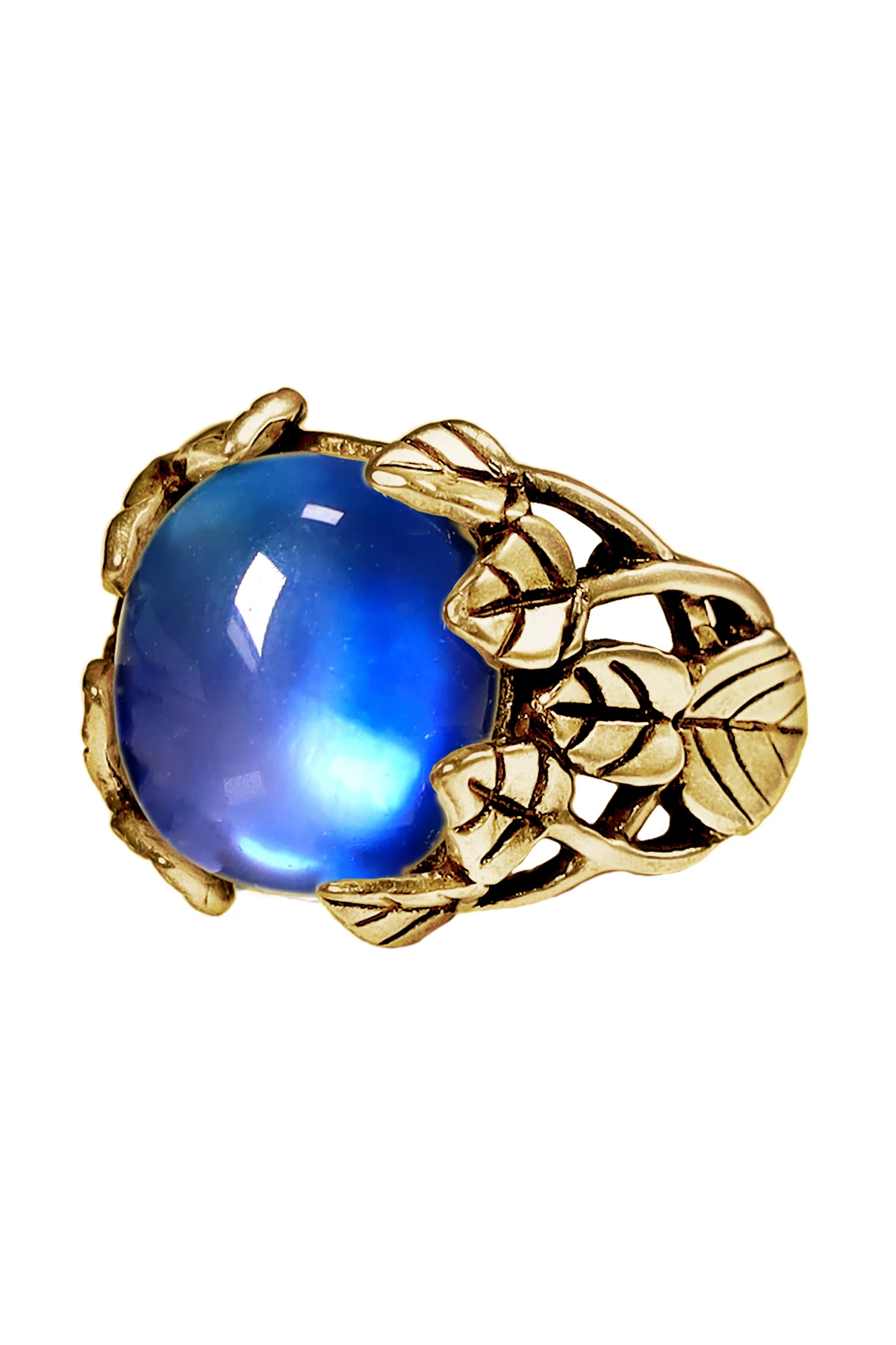 Antique Gold Rings Labradorite & Mother of Pearl Doublet Garden Ring Jewelry Gifts for Women