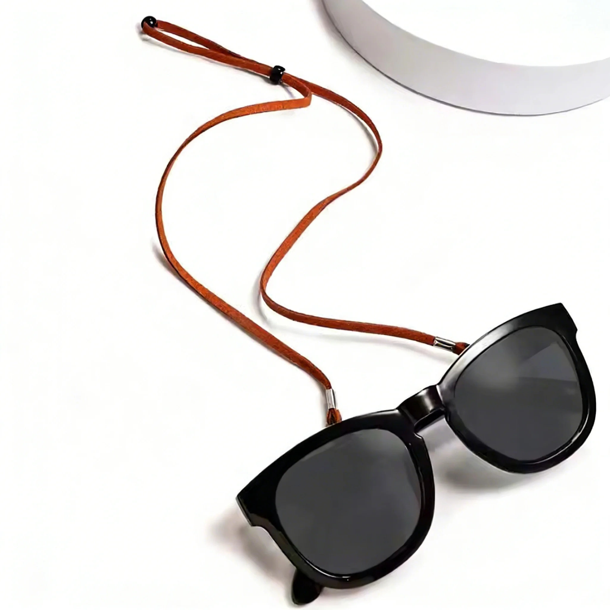 Braune PU-Leder-Brillenkordel Brillenhalter Brillenketten Sonnenbrillenketten Leder-Brillenband Brillenband PS03