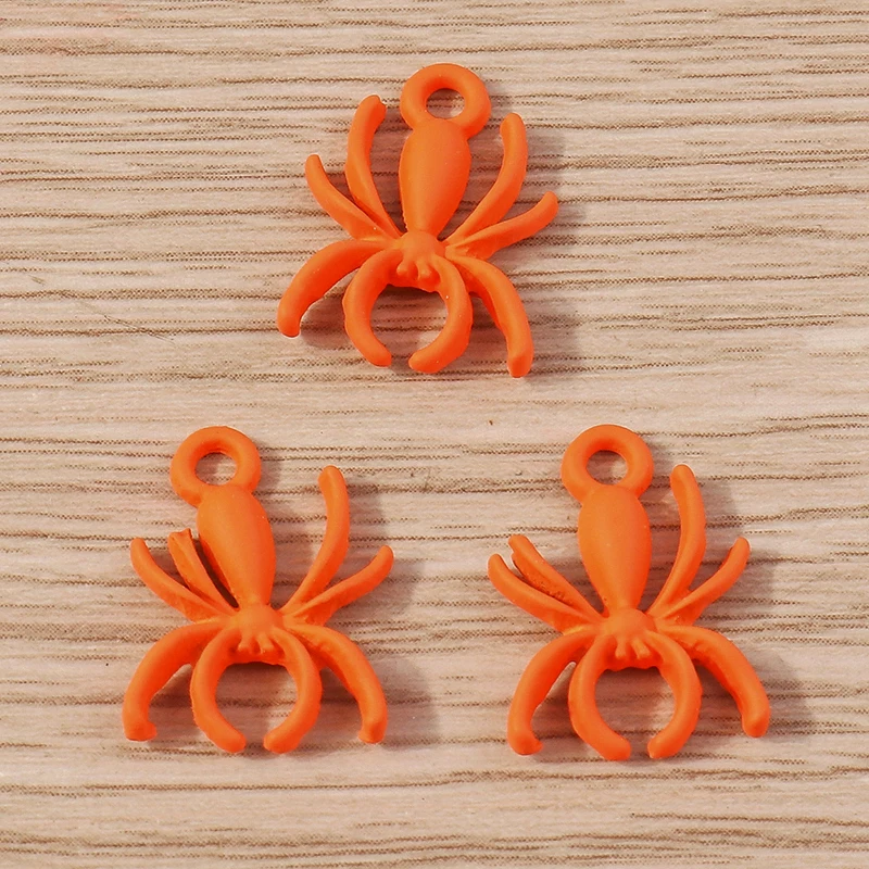 Tusember 10 Stück süße bunte Spinnen-Charms für handgefertigte Schmuckherstellung, Halskette, Ohrringe, Halloween-Charms, Anhänger, DIY-Handwerk – Detail 10