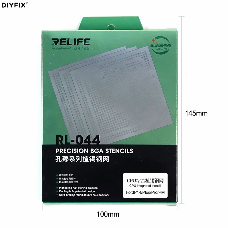 Relife RL-044 A15 A16 CPU Integrated Steel Stencil For iPhone 14/14 Plus/14 Pro/14 Pro Max Tin Planting Steel Mesh