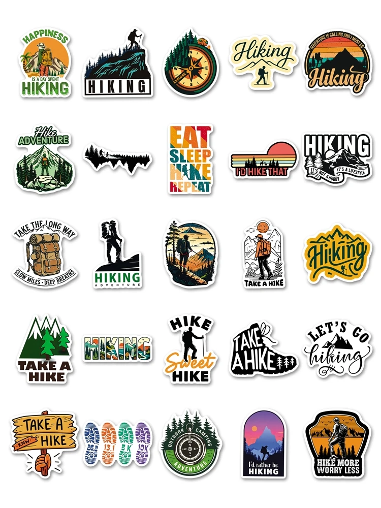 50pc Cartoon Outdoor Hiking Graffiti Stickers Suitcase Laptop Skateboard Personalized Stickers