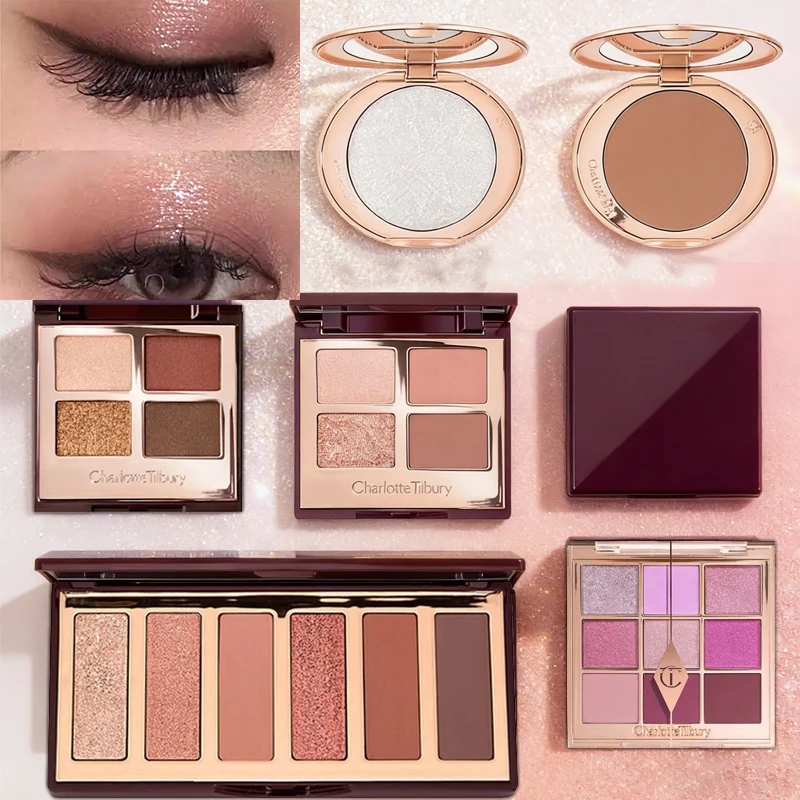 

Пудра-компакт Charlotte Tilbury CT High-gloss Shadow Shadow Powder Compacts с четырех-, девяти- и шестиколорными палетками теней для век и фиксирующей пудрой