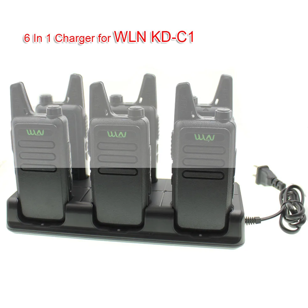 Walkie Talkie 6 In 1 Charger for Mini Radio KDC1 UHF Two Way Radio KD-C1 Unit Charging High Quality for WLN KD-C1Plus KD-C2