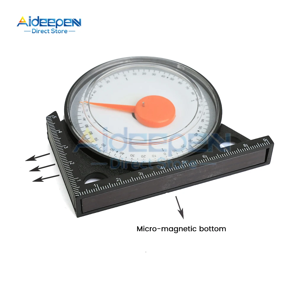 1 sztuk 0-90 stopni pomiar inklinometr wykrywacz kąta nachylenia kątomierz miernik poziomu nachylenia miernik klinometru miernik narzędzia pomiarowe