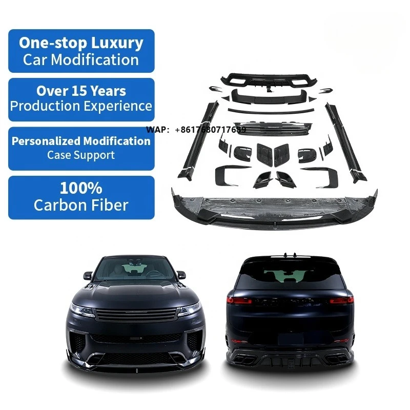 For Land-Rover Range Rover Sport SV Facelift MSY Style Body Kits Front Lip Rear Diffuser Exhaust Tip Intake Cover Rear Roof Wing