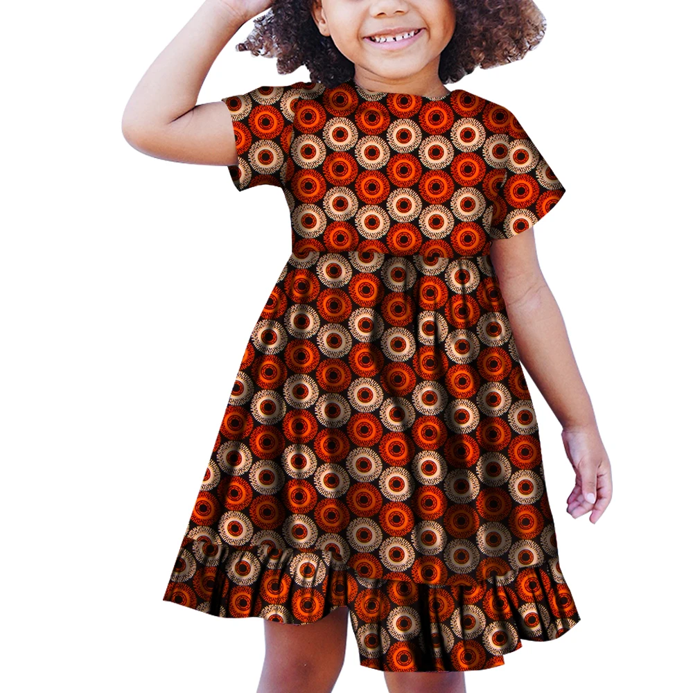 Summer Children Short Sleeves Dresses Traditional African Clothing Riche girl Kids Clothes Girls Dresses WYT310