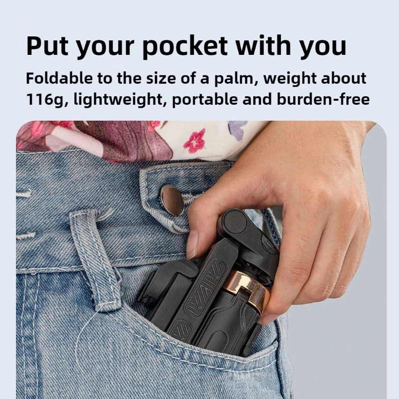 Pocket Mini Selfie Stick-statief Bluetooth Selfie Stick Telescopisch multifunctionele statief Anti-shake telefoonbeugel Statief