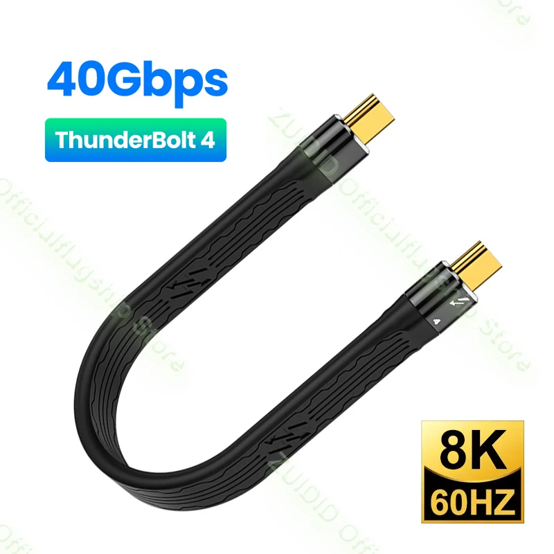 

Кабель для передачи данных Thunderbolt 4/3 FPC USB 40 Гбит/с USB C к Type C PD100W 5A 8K @ 60 Гц, быстрая зарядка, фотокабель для Macbook Pro Samsung