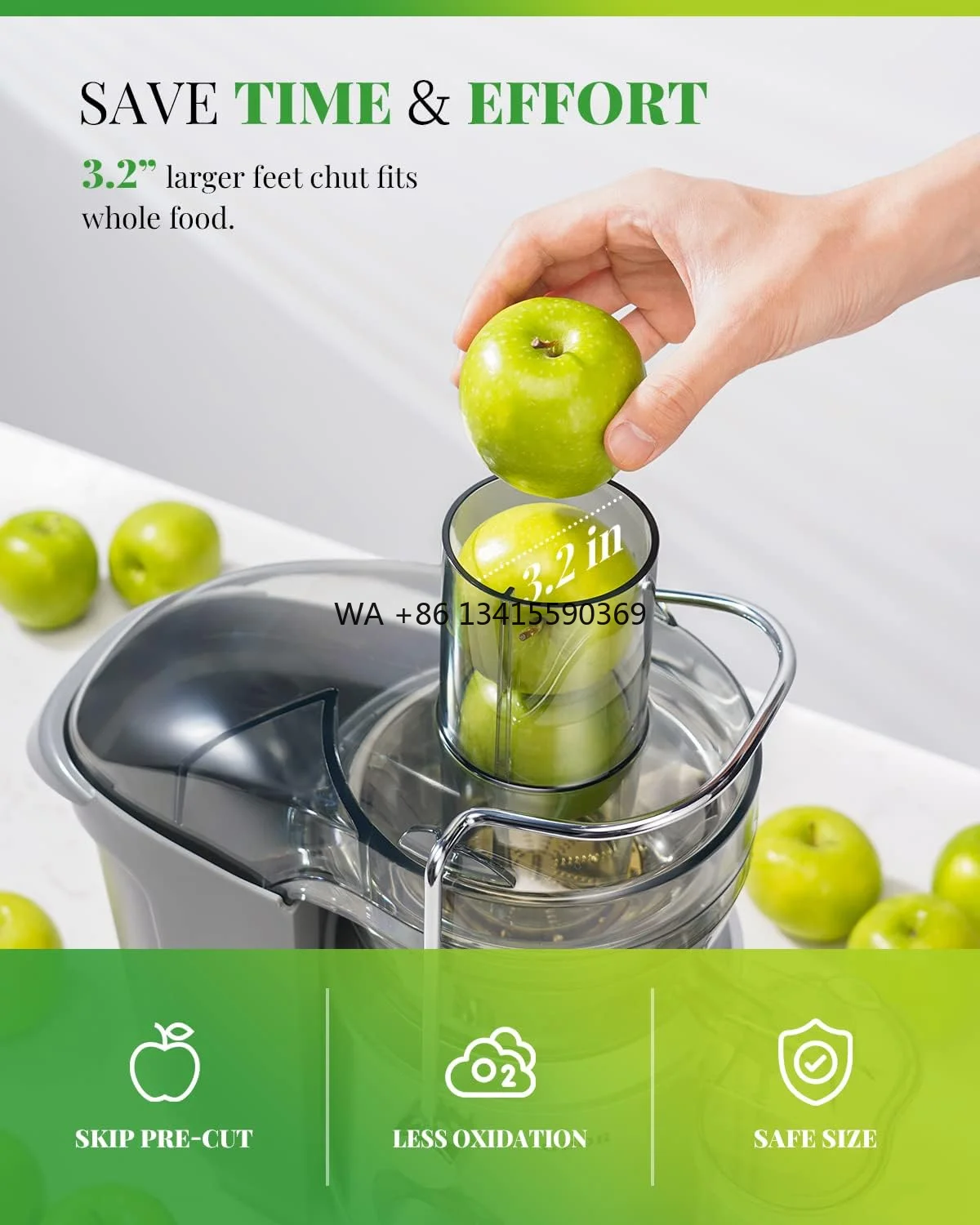 

Centrifugal Juicer 1300W Juicer with 3.2 Inch Wide Mouth 2 Speed Setting Easy to Clean Fruit Vegetables Extractor Juicer