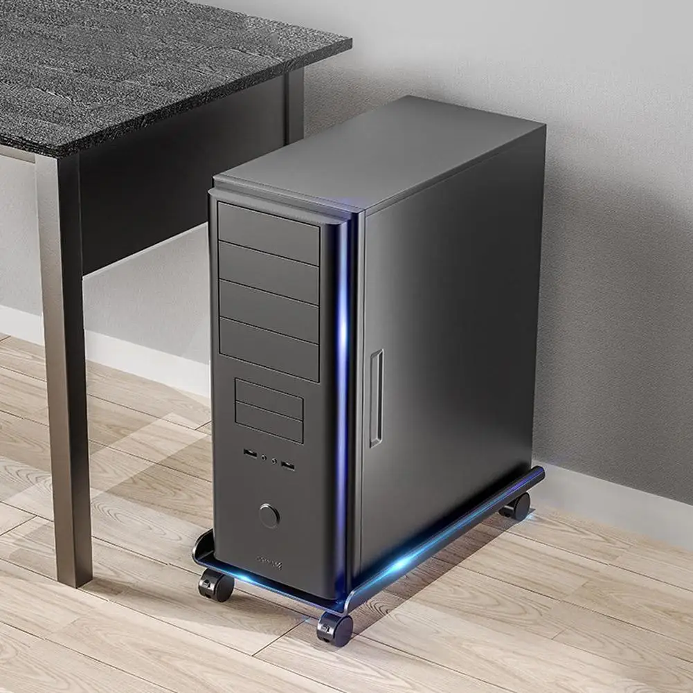 Soporte de torre de ordenador, torre de PC ajustable con ruedas giratorias, soporte de CPU móvil para juegos de alfombra de piso