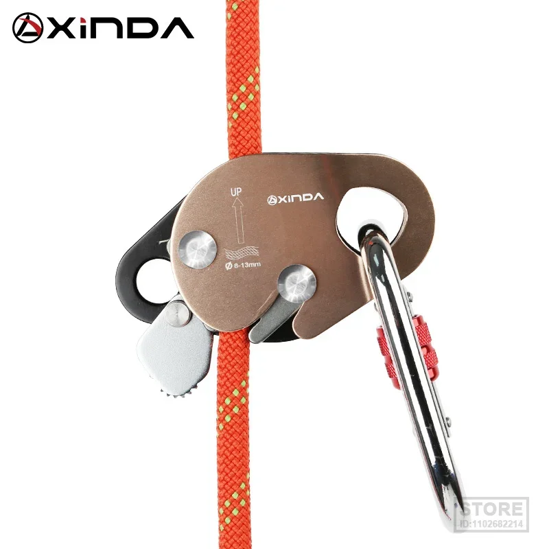 XINDA Camping Rock Climbing Safety Equipment Grasp Rope Devices Automatic Lock Karabiner Anti Fall Protective Gear Survival