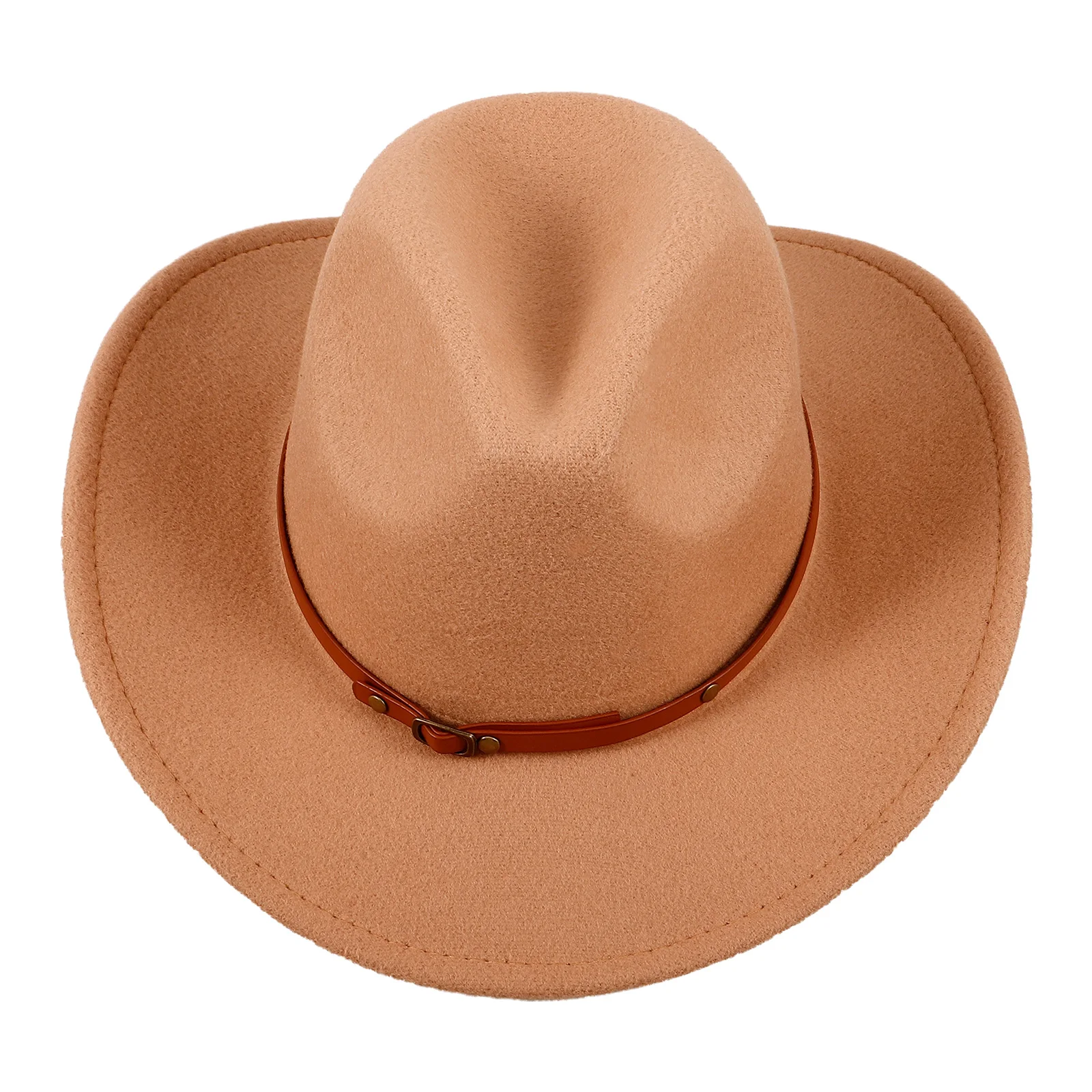 

Cowboy Hat Western Felt Hats for Women Men Adjustable Brim Decorative Party Hat 02 56-58 cm Women's Hats with Brim