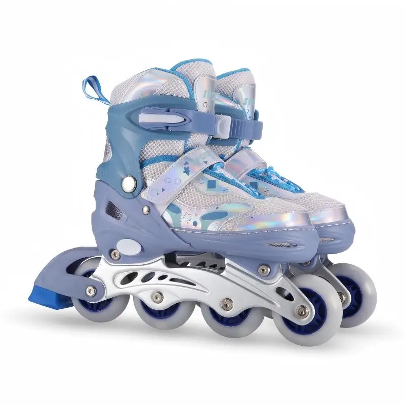 2026  New Children's Inline Skates with Brake   Flashing PU Wheels Single Row Skating Shoes