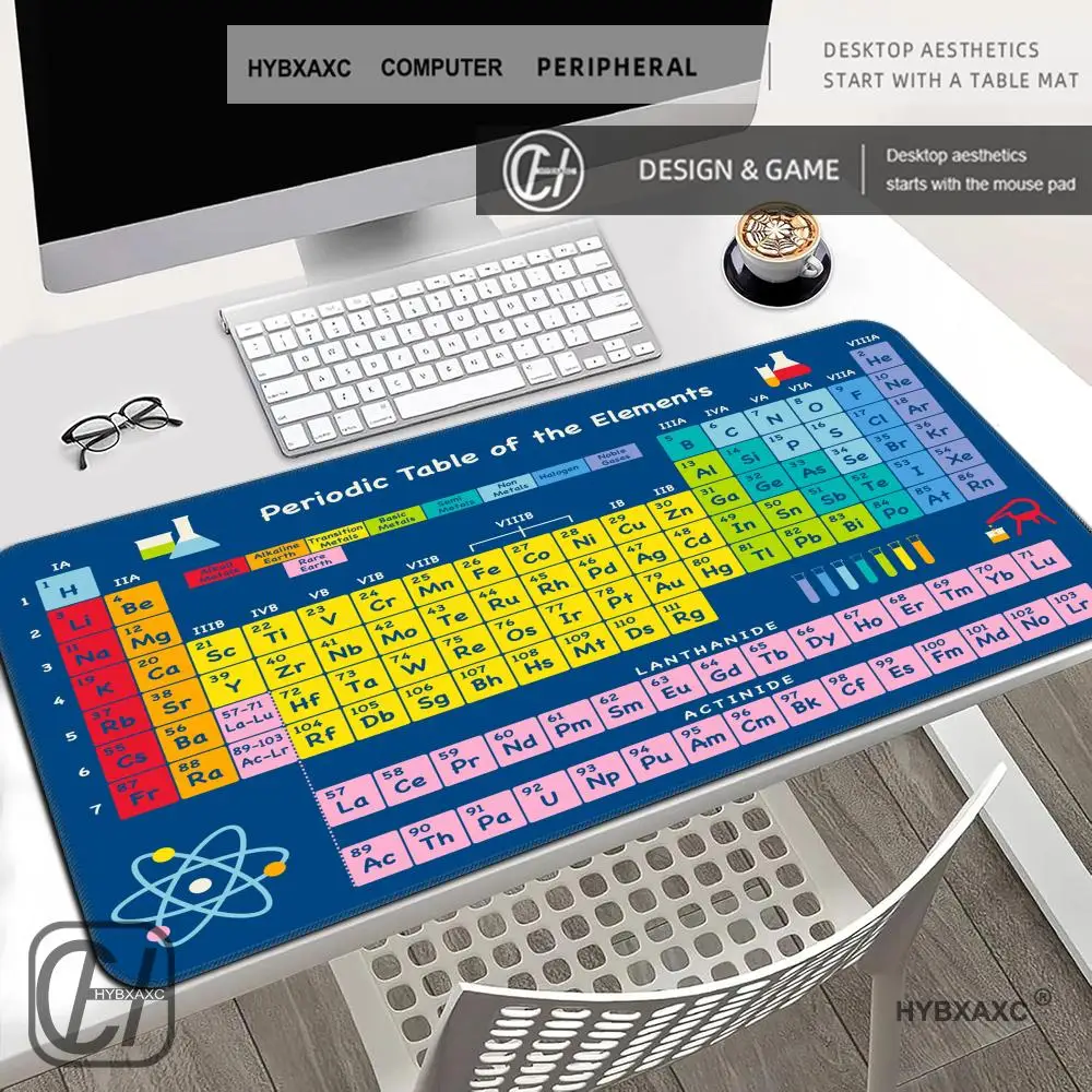 

HYBXAXC Periodic Table Mouse Pad Color Gaming Mousepad Offices Accessories Laptop Office Non-Slip Rubber Stitched Edge Deskpad