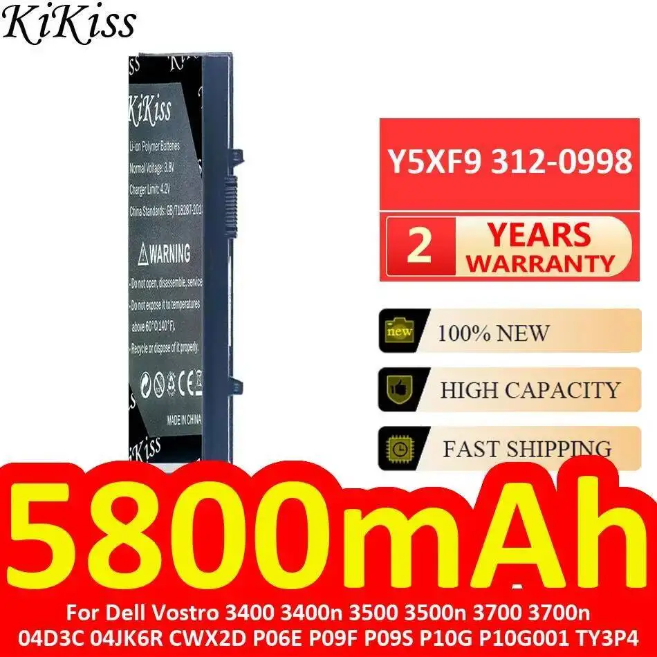 

Аккумулятор Y5XF9 312-0998 для Dell Vostro 3400 3400N 3500 3500N 3700 3700N 04D3C 04JK6R CWX2D P06E P09F P09S P10G P10G001 TY3P4