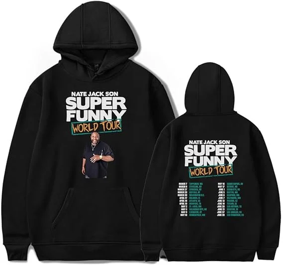 

Nate Jackson Hoodie Super Funny World Tour Merch for Men and Women Sweatshirt Long Sleeve Pullover