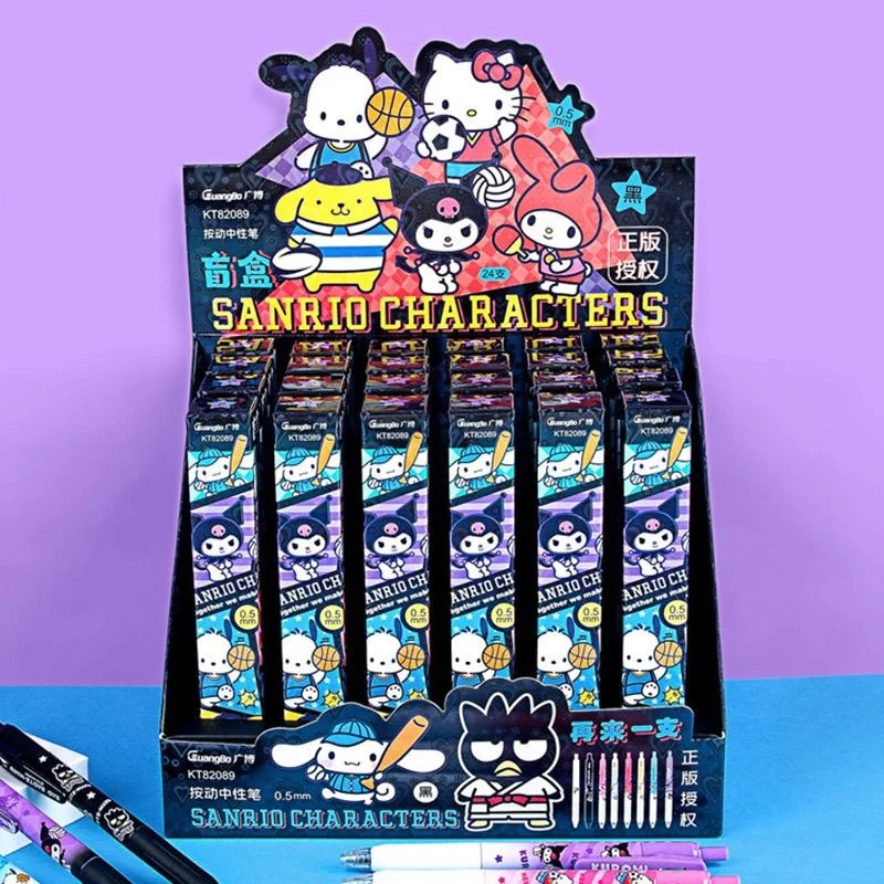 

Набор из 24 шт. милых гелевых ручек Kawaii Sanrio (Мелоди, Куроми, Синаморолл, Китти) с черными чернилами 0,5 мм, для офиса и школы