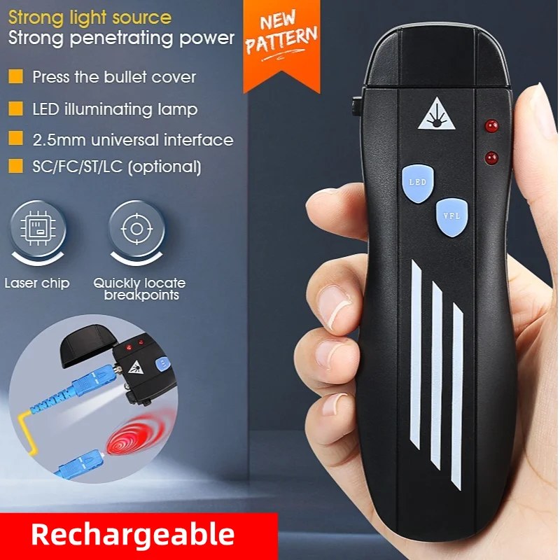 

COMPTYCO Перезаряжаемый мини-визуальный локатор неисправностей 1/10/20/30/50 мВт VFL, инструмент для тестирования оптоволоконных кабелей FTTH, тестер оптического волокна ﻿