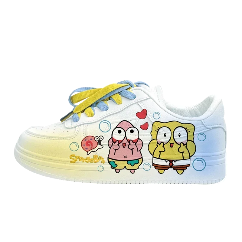 Original  cartoon SpongeBob SquarePants princess cute Casual shoes soft sports shoes for girlfriend gift EU size 35-44