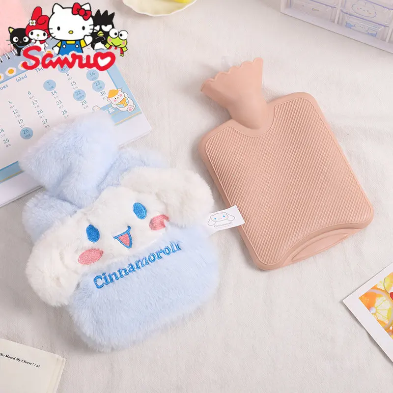 Sanrio Melody Kuromi Hello Kitty Cinnamoroll заполненная бутылка для горячей воды большая емкость милая плюшевая бутылка для горячей воды