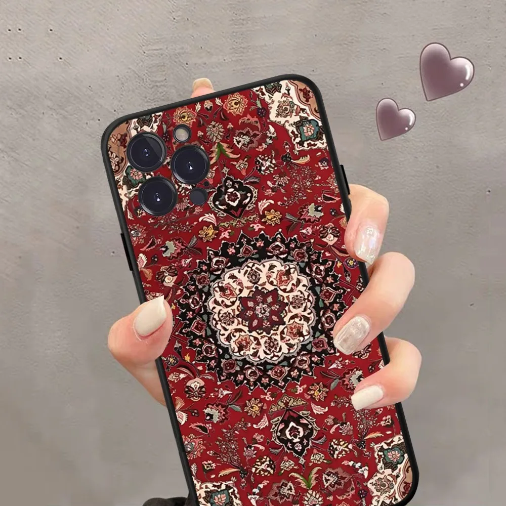 Persian Carpet Phone Case Silicone Soft For iphone 15 14 13 12 11 Pro Mini XS MAX 8 7 6 Plus X 2020 XR Shell